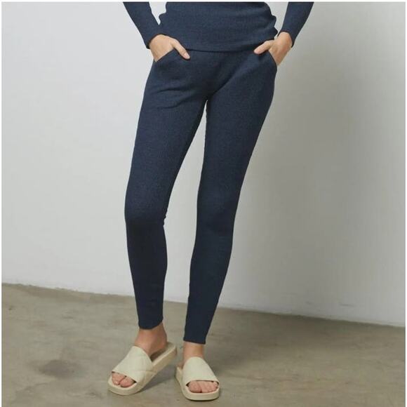 Lunya Restore Thermal High Rise Legging in Deep Blue Heather Size Small NWOT - Picture 1 of 12
